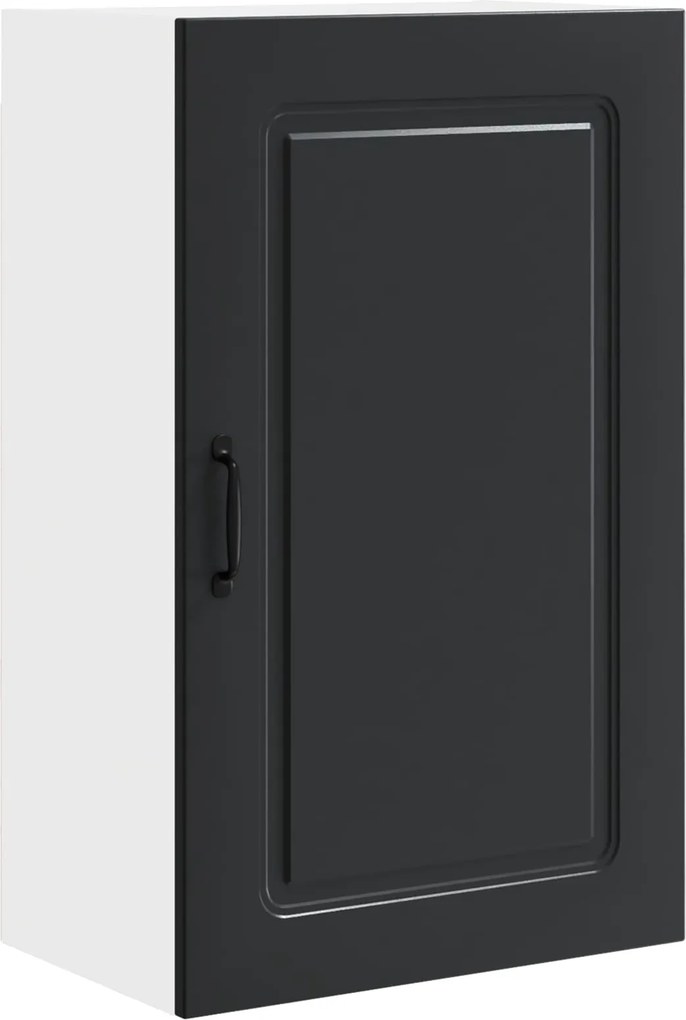 vidaXL Konyhaszekrény tárolóval Kalmar Fekete 50 x 31 x 80 cm Faanyag