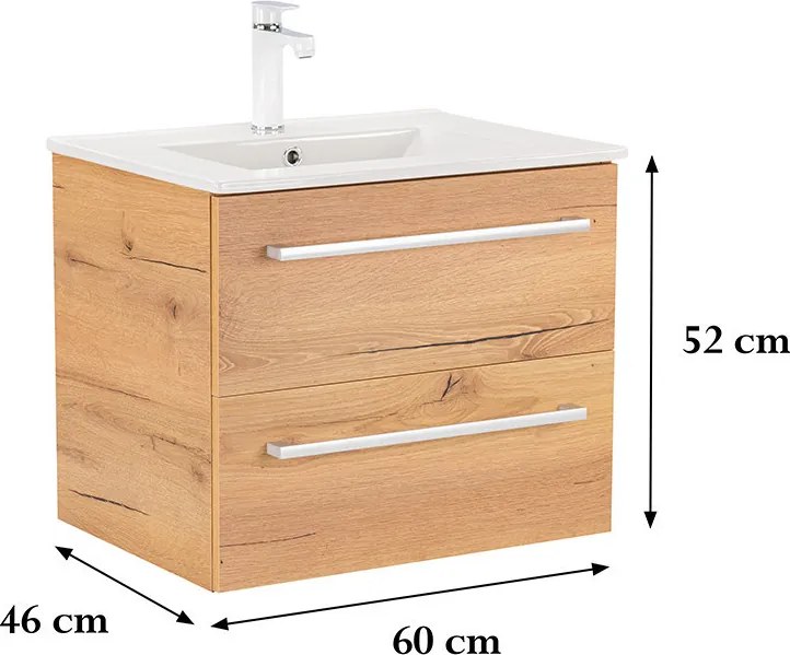 Vario Clam 60 Fürdőszoba alsó szekrény mosdóval