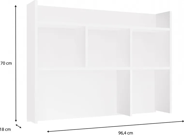 NDST 100 fali polc, 96,5x70x18 cm, fehér