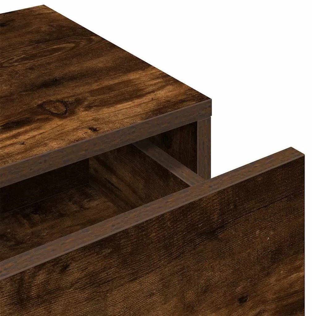 Falipolc fiókokkal füstölt tölgy 60x26,5x15 cm műszaki fa
