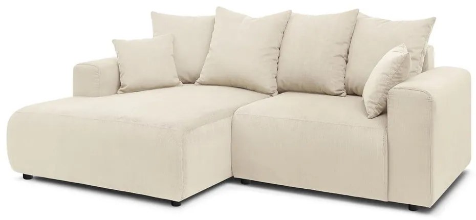 Krémszínű bársony sarokkanapé Enjoy – Bobochic Paris