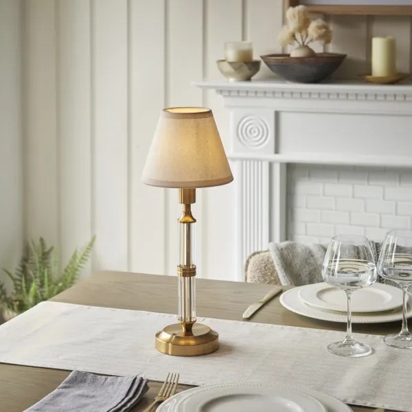 Endon 114849 - LED Dimmelhető Asztali lámpa tölthető MORTON LED/1,5W/5V réz/bézs