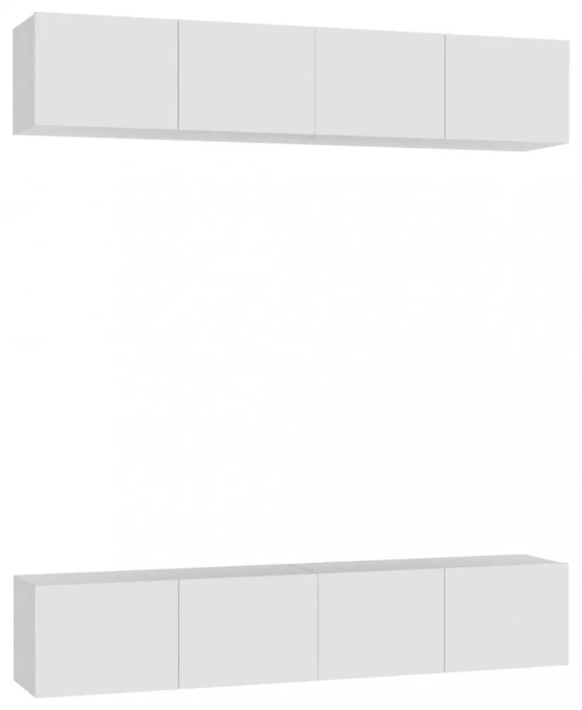 4 db fehér szerelt fa TV-szekrény 80 x 30 x 30 cm