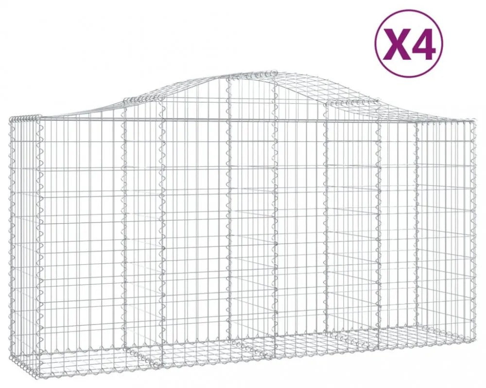 4 db íves horganyzott vas gabion kosár 200 x 50 x 100/120 cm