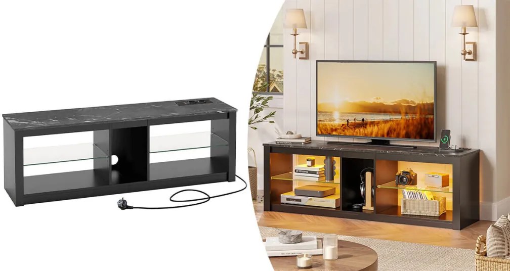 TV állvány LED díszvilágítással