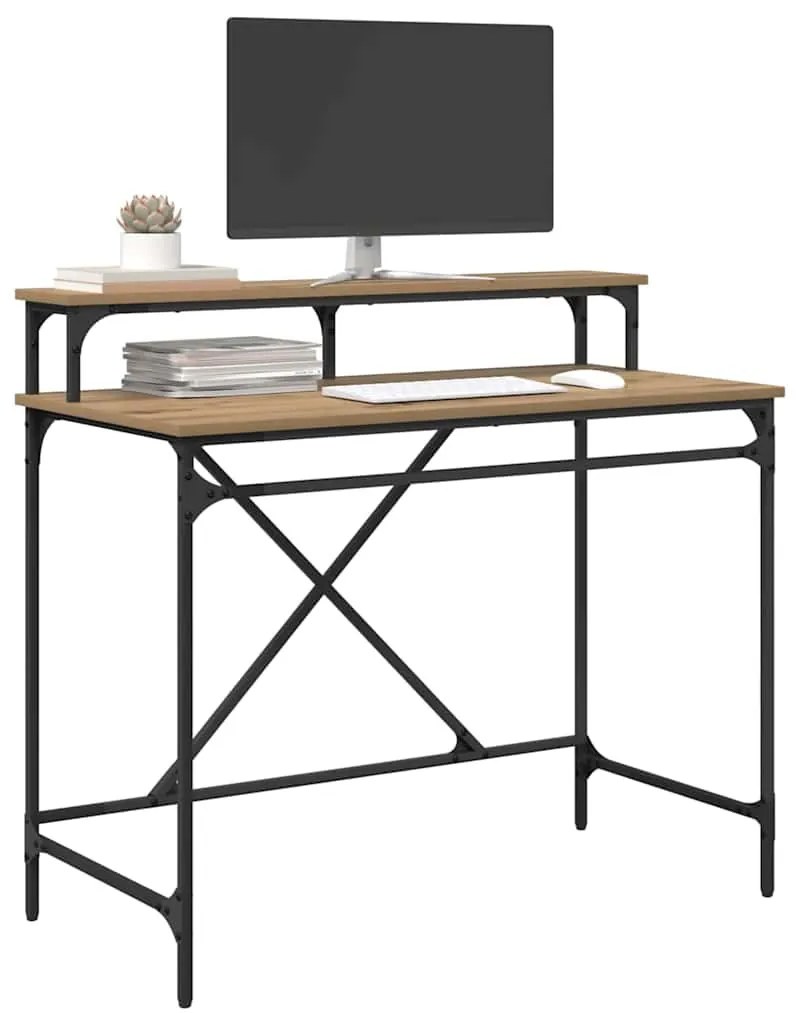 vidaXL Asztal Artisan tölgy 100 x 50 x 90 cm Faanyag