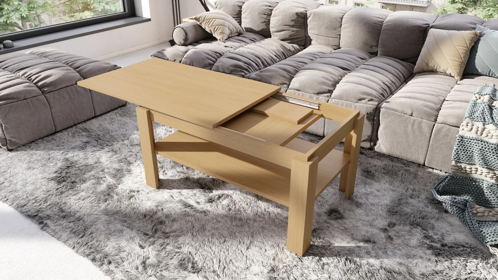 Mazzoni ASTI-R Oasis Tölgy - MODERN DOHÁNYZÓASZTAL BŐVÍTHETŐ ASZTALLAPPAL