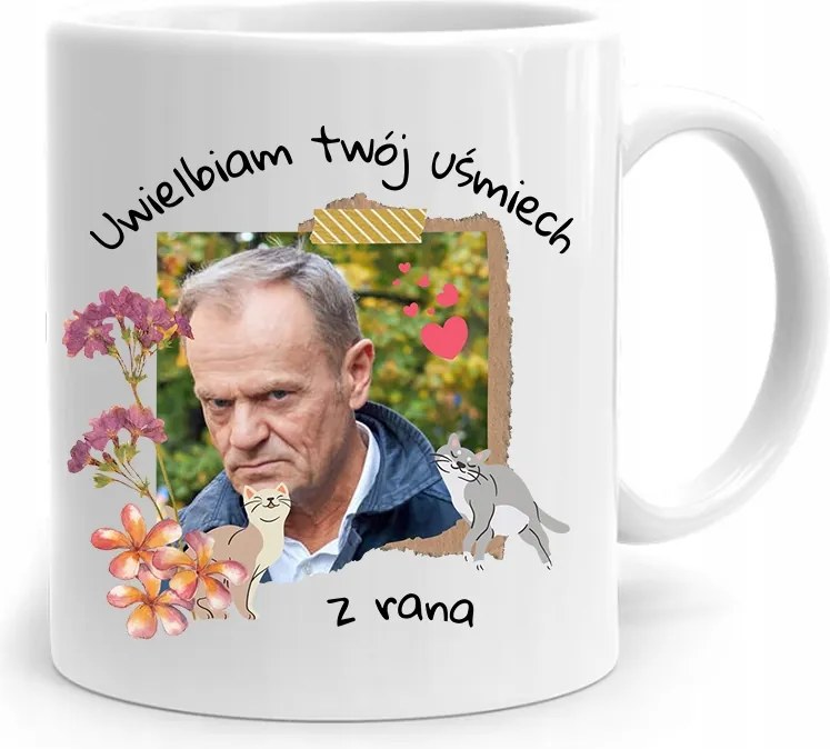 Donald Tusk Bögre Platform Mosoly Reggel, fényképes nyomtatással