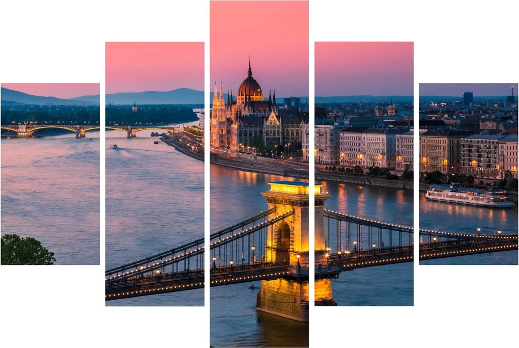 Kép - panoráma a városra, Budapest, Magyarország (150x105 cm)