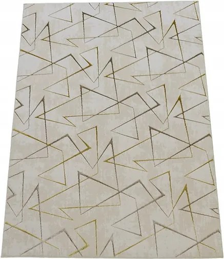 Szőnyeg 160x220 Bézs Arany Geometrikus Modern Hálószoba Nappali