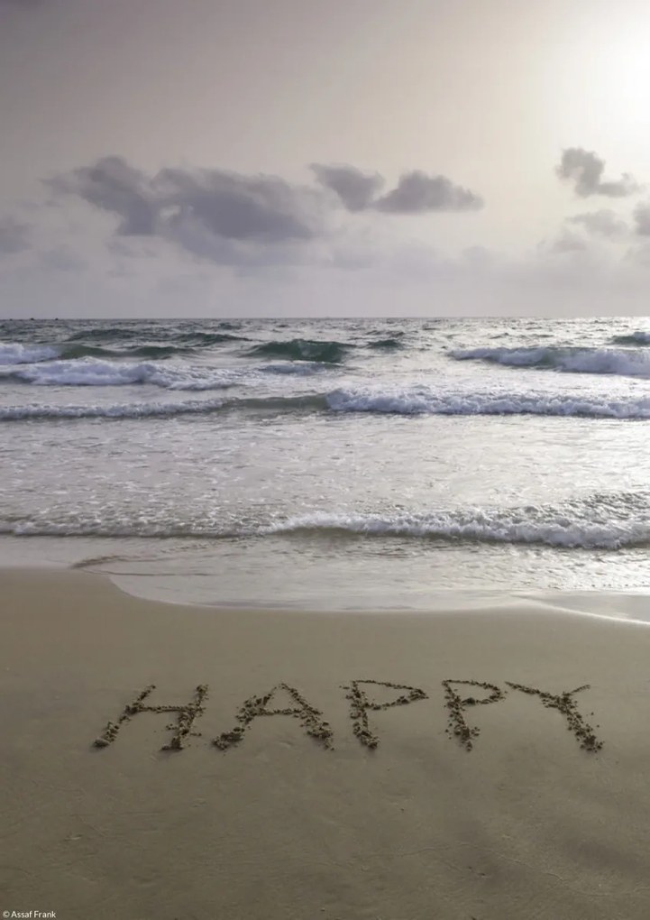 Poszter 21x29,7cm Happy szó a tengerparton, Assaf Frank