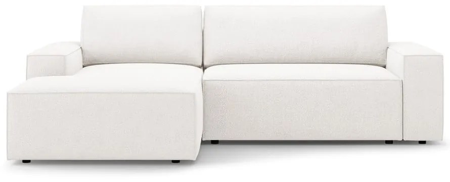 Fehér buklé kinyitható sarokkanapé (bal oldali) Jodie – Micadoni Home