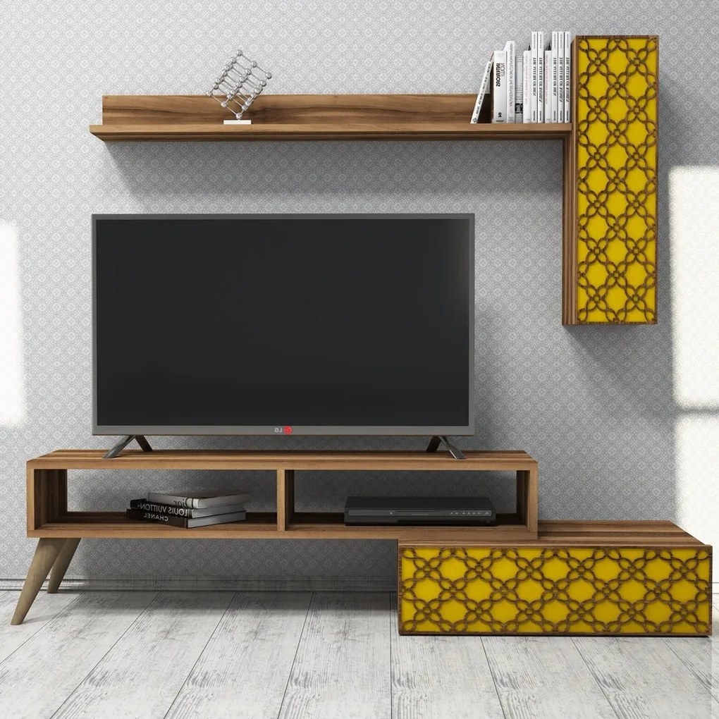 Planet - Walnut, Yellow