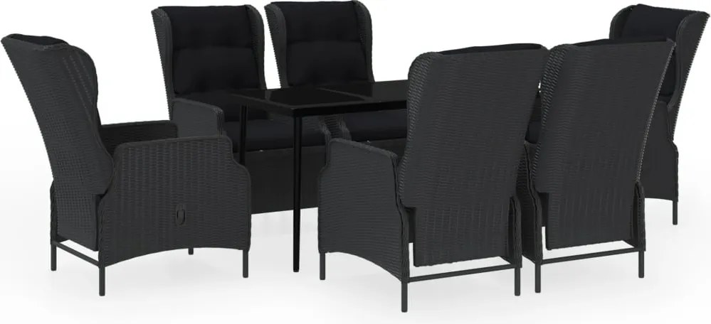vidaXL 7 részes sötétszürke kerti étkezőgarnitúra