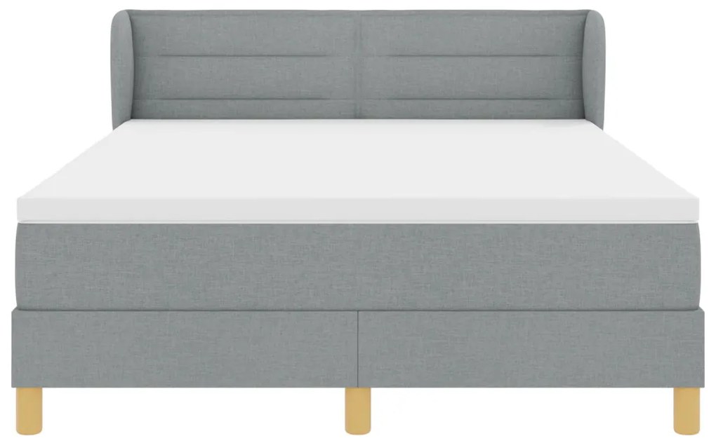 Boxspring Ágy Matrac Ezüstszürke 140x200 cm Szövet