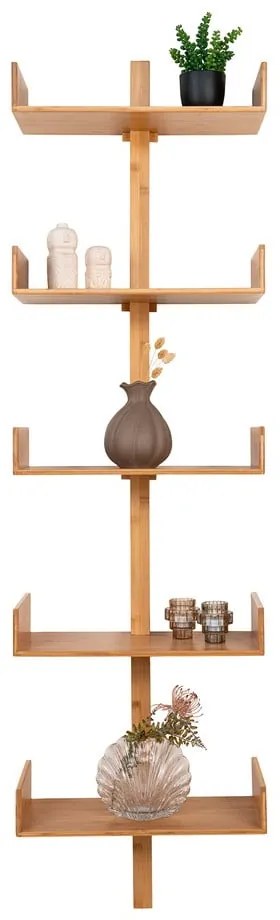 Natúr színű többszintes bambusz fali polc 50 cm Villa – House Nordic