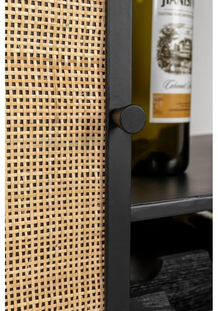 Fekete rattan bortartó szekrény 16 palackhoz, 80x175 cm Guuji - White Label