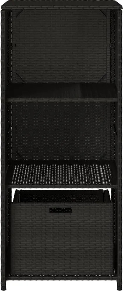 vidaXL fekete polyrattan kerti tárolószekrény 50 x 55 x 115 cm
