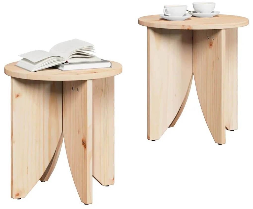 Dohányzóasztal 2 pcs Természetes 41.5 x 41.5 x 44 cm