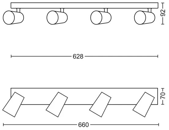 Philips 50574/31/PN - MYLIVING PAISLEY 4xGU10/5,5W/230V spotlámpa