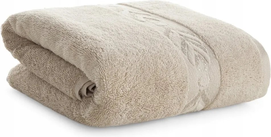 Fürdőlepedő 70X140 bézs, jacquard bordűrrel