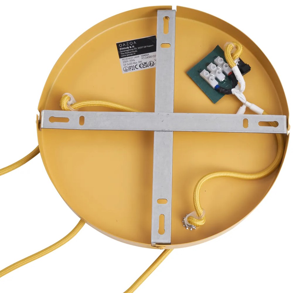 Retro függőlámpa mustársárga matt üveggel 3-lámpás - Fedde