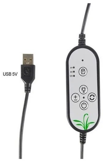 LED Dimmelhető asztali lámpa kapoccsal növények termesztéséhez LED/12W/5V