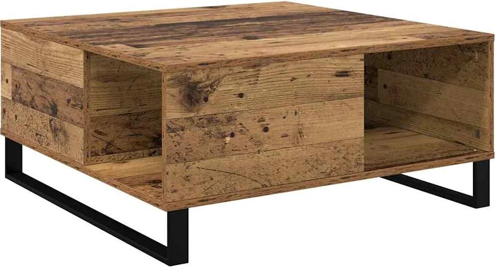vidaXL Dohányzóasztal Öreg fa 80 x 80 x 36,5 cm Faanyag
