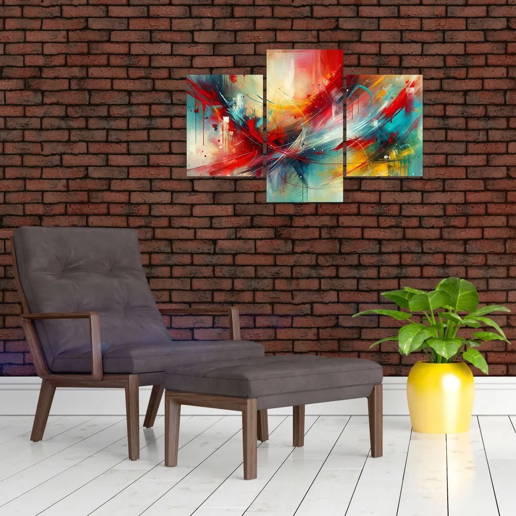 Kép – Absztrakció pirossal (90x60 cm)