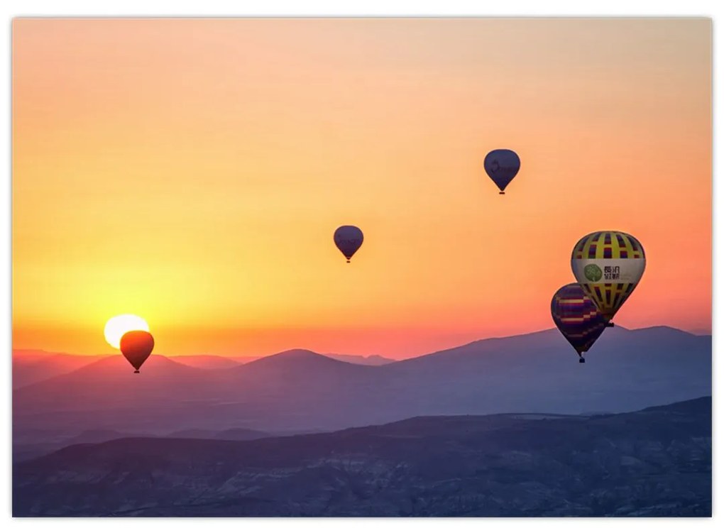 Hőlégballon képe (üvegen) (70x50 cm)