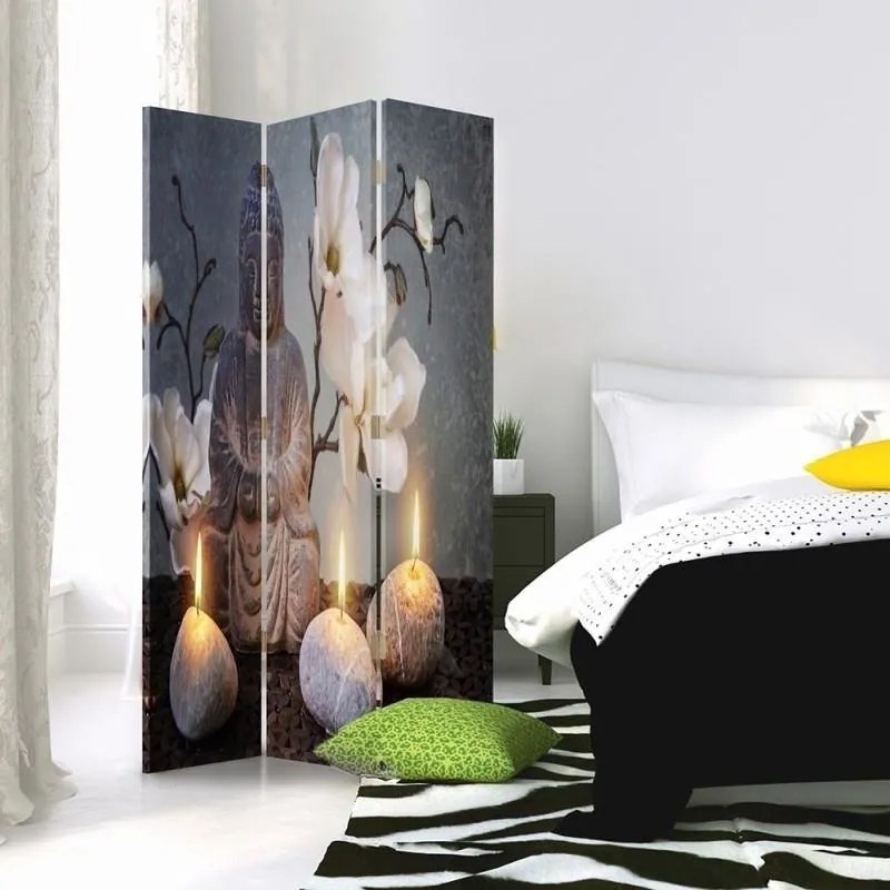 Gario Paraván Buddha gyertyafényben Méret: 145 x 170 cm, Kivitelezés: Klasszikus paraván