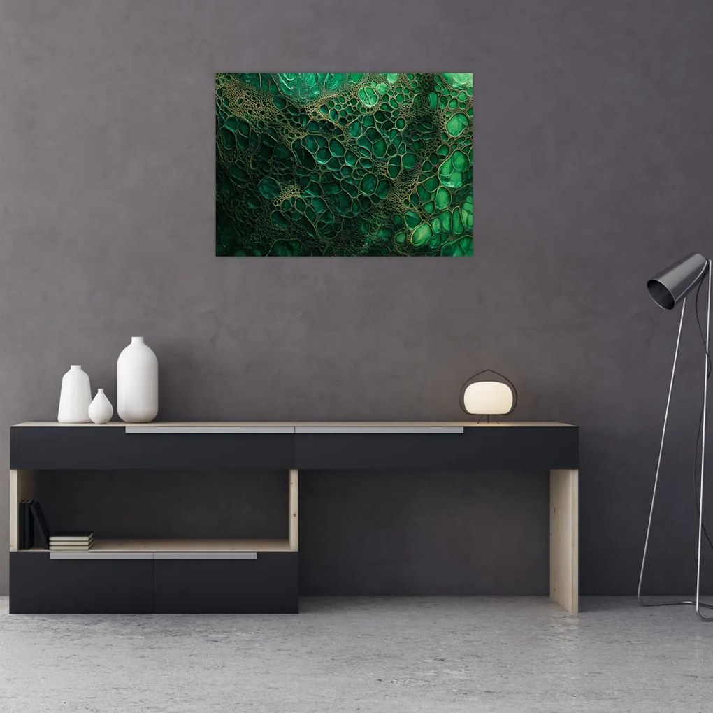 Kép - Zöld mikroszkópos kép (70x50 cm)