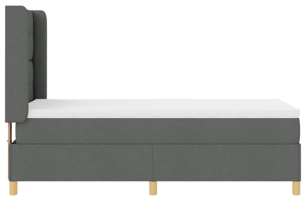 Boxspring Ágy Matrac Részével Sötétszürke 100x200 cm Szövet