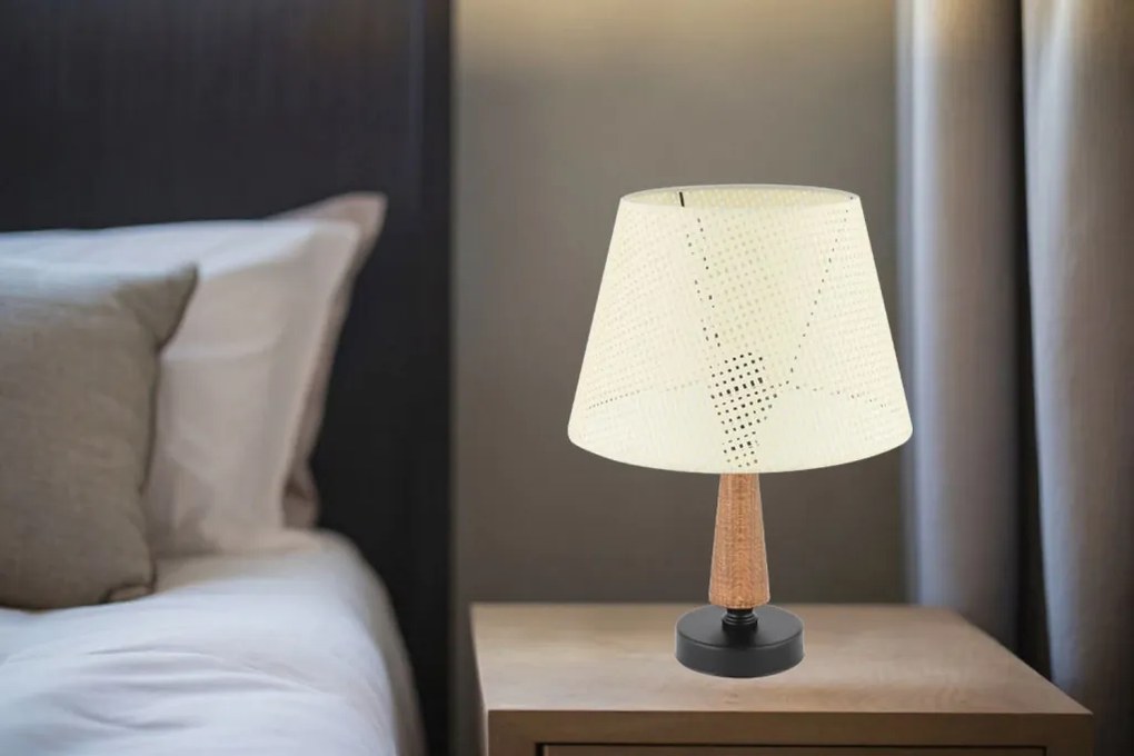 Fém éjjeli lámpa, krém-barna, 20 cm – TR390FLH2717