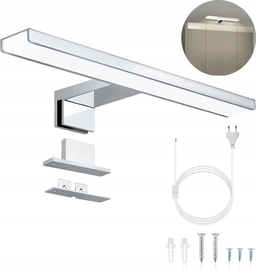 Led Fürdőszoba Fali Lámpa Tükörszekrénybe, Semleges Fénykapcsolóval Dugóval