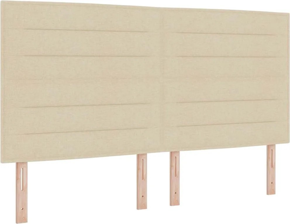vidaXL Boxrugós ágy matracmal leddel Krém 180 x 200 cm szövet