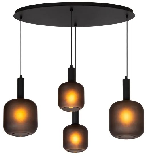 Lucide 45405/04/30 - Csillár zsinóron ELOISE 4xE27/40W/230V fekete