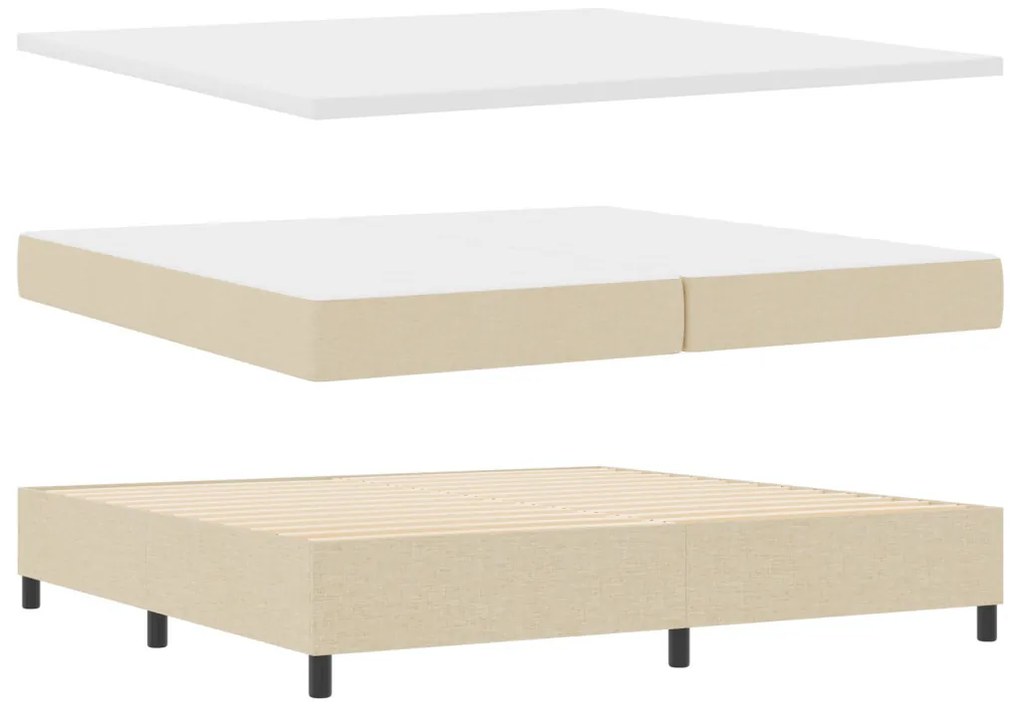 Box Spring Ágy Matracal Bézs 200x200 cm Szövet
