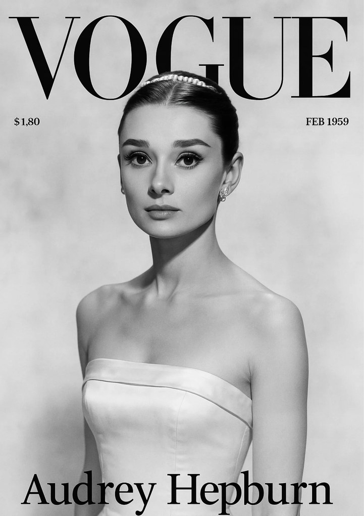 Poszter 21x30 cm Audrey Hepburn A4