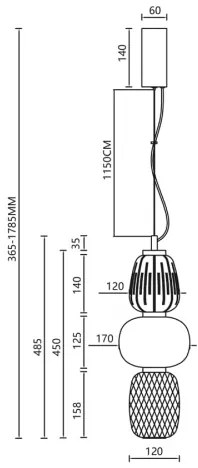 LED Csillár zsinóron CARO LED/28W/230V arany