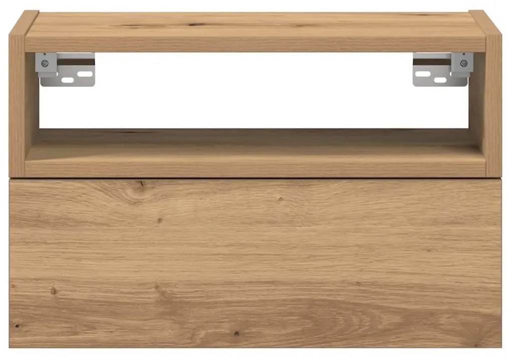 2 db kézműves tölgy fali szerelhető éjjeliszekrény 45x26x28,5cm