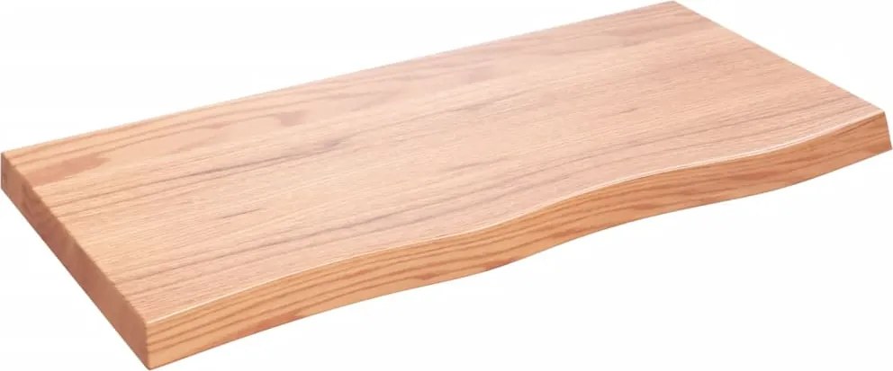 vidaXL világosbarna kezelt tömör tölgyfa asztallap 100x50x(2-6) cm