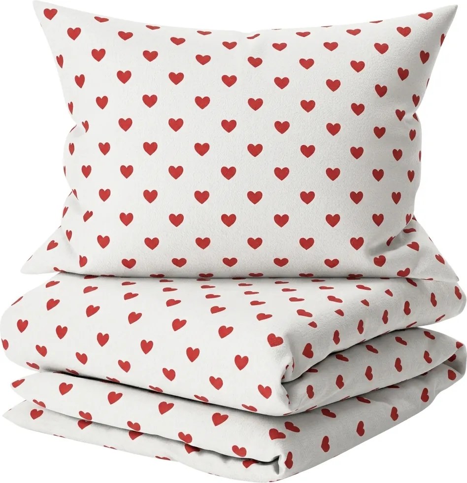 Pamut ágynemű HEART CHARM fehér, 100% pamut Ágyneműhuzat mérete: 70 x 90 cm | 140 x 200 cm