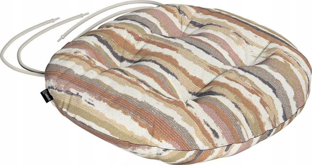 Adam székpárna 40x8 olíva-narancs csíkos, krémszínű alapon