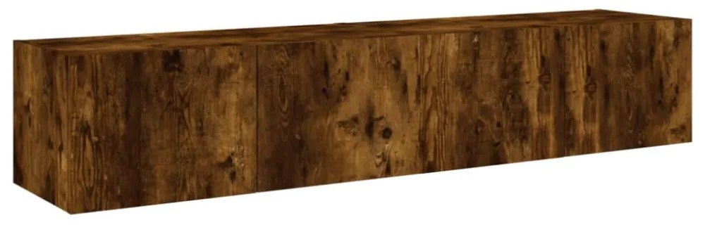 2 db füstös tölgy fali TV-szekrény LED-ekkel 80x35x31 cm