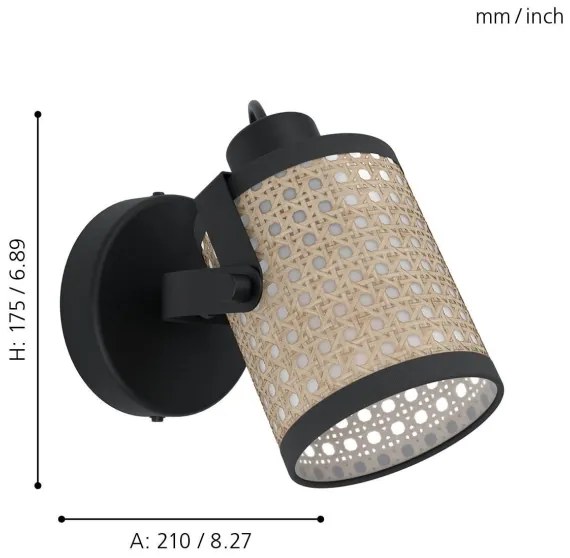 Eglo 43493 - Fali lámpa RUSCOMB 1xE27/10W/230V