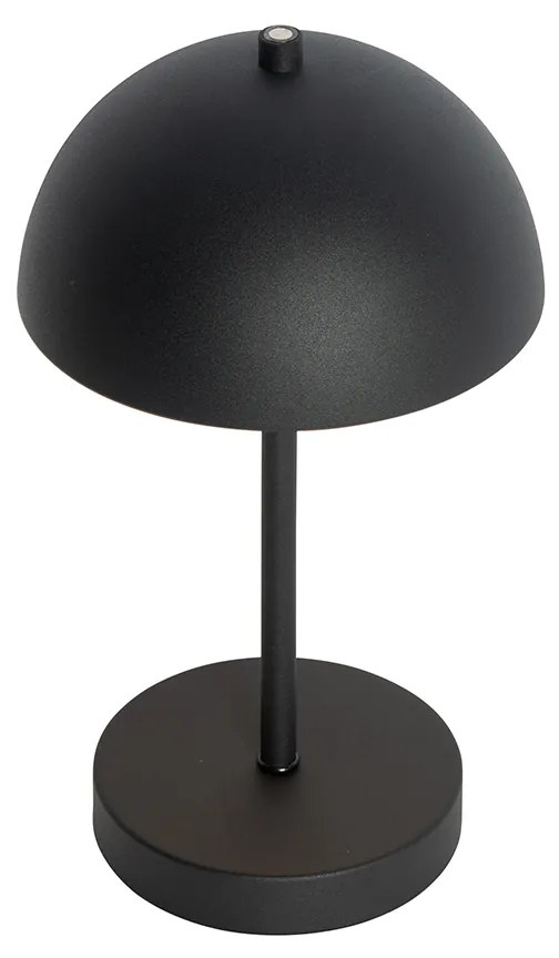 2 darabos kültéri asztali lámpa készlet gomba alakú fekete újratölthető - Keira