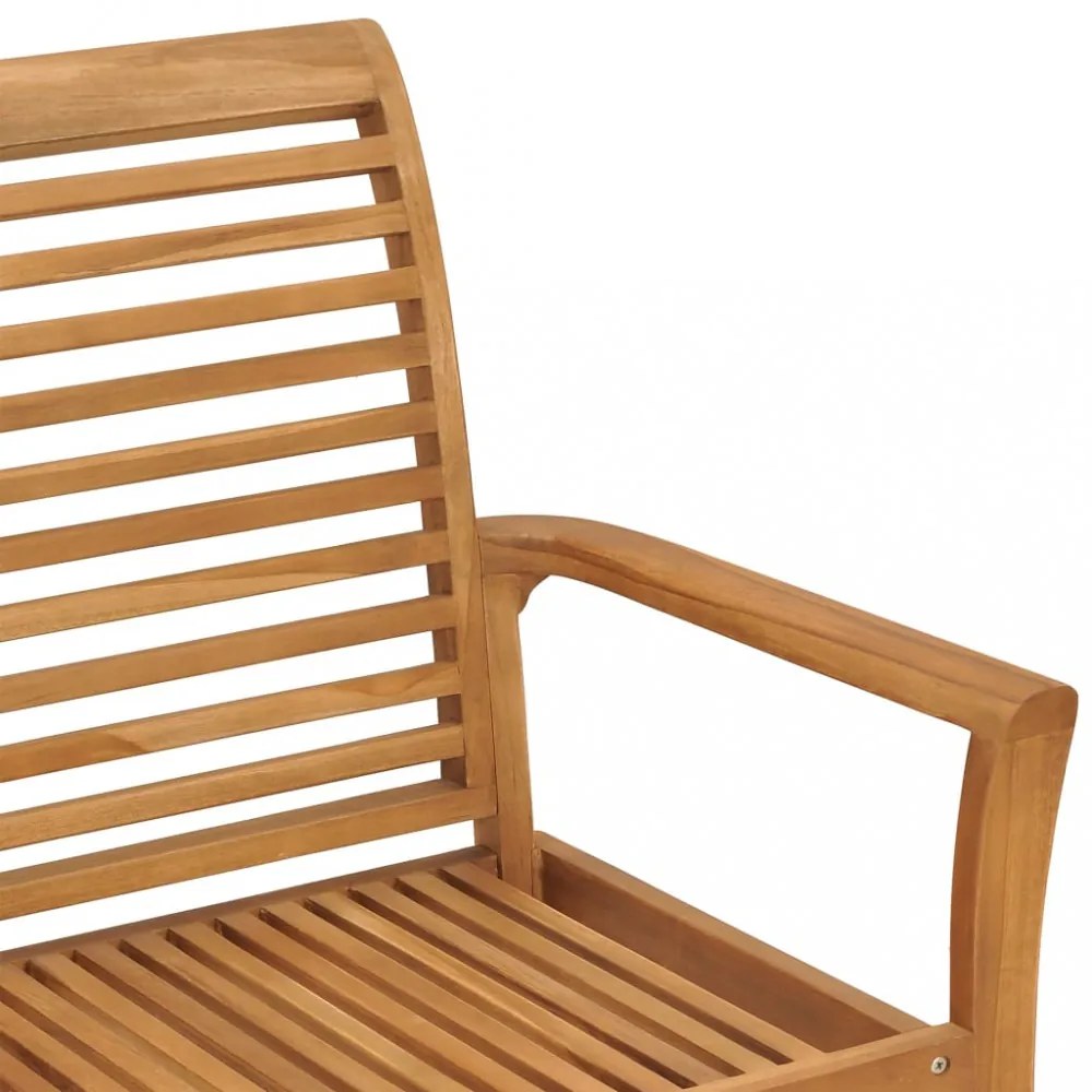 tömör tíkfa kerti pad bézs párnával 112 cm
