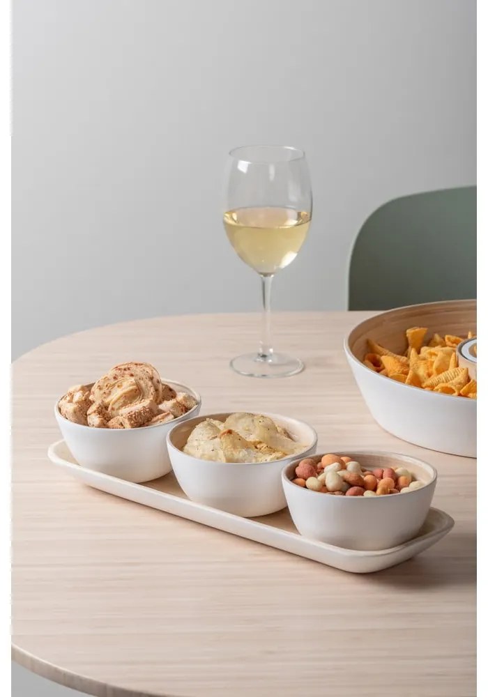 Fehér bambusz szervírozó készlet Puro – PT LIVING