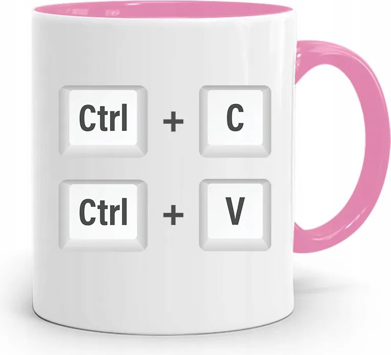 Rózsaszín Bögre Ajándék Grafikusoknak Ctrl-c Ctrl-v fényképes nyomtatással